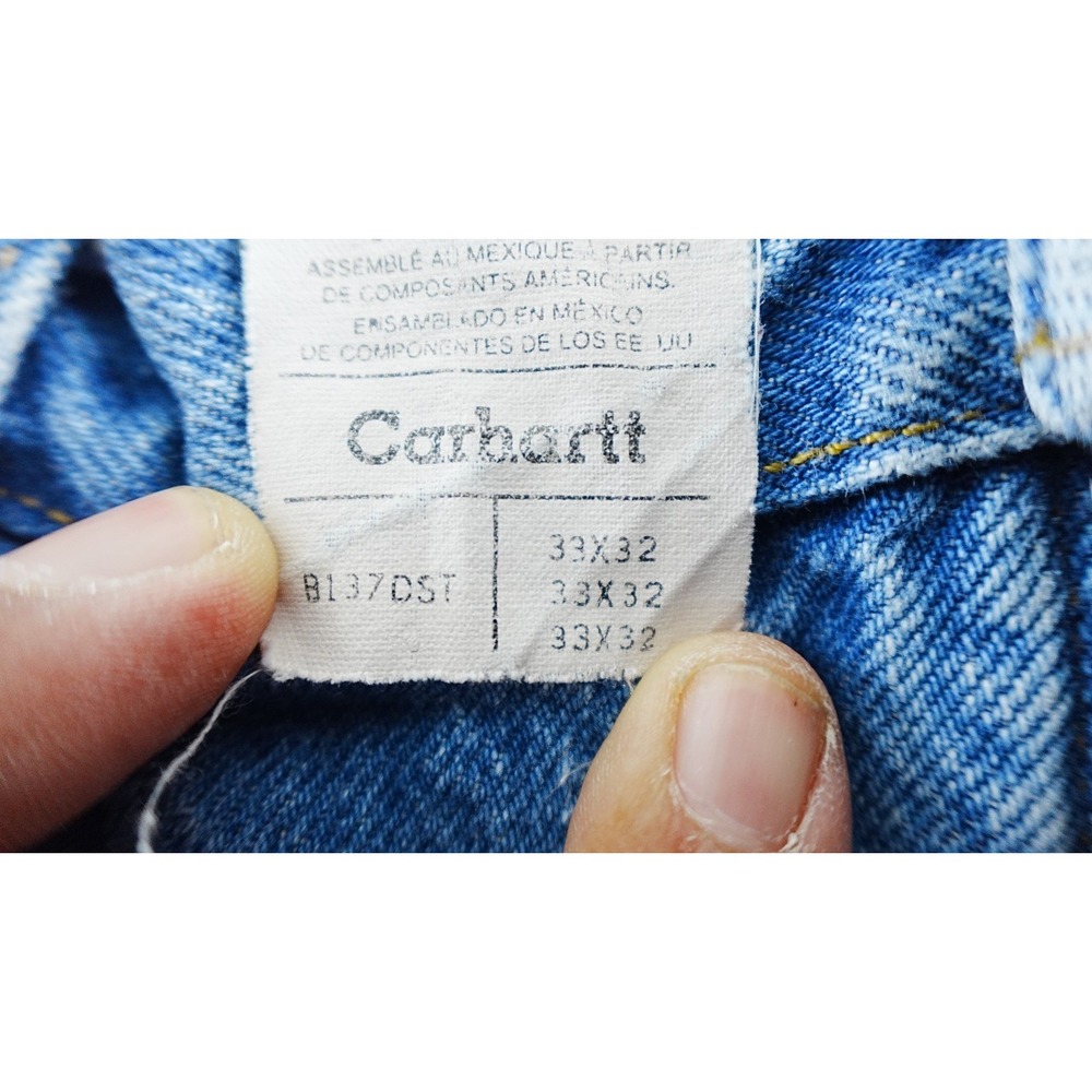 vintage Carhartt Mens Denim Jeans Size 33x32 - Picture 5 of 14